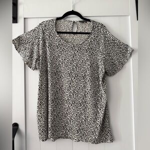 Vince Camuto Black and White Speckled Blouse